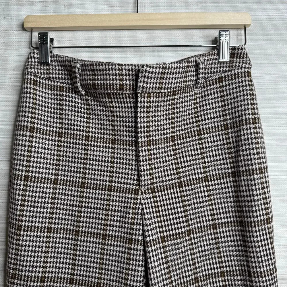 Free People plaid pants trousers slim cropped 6